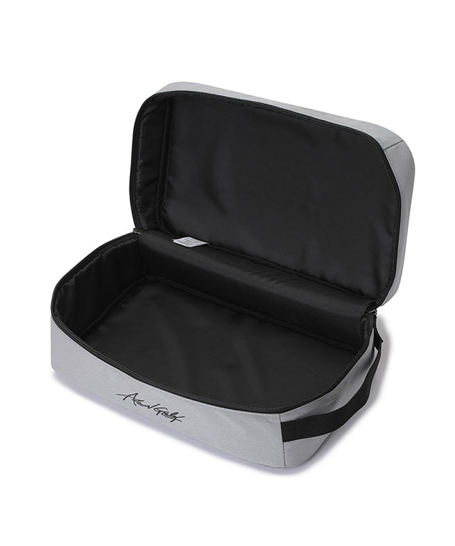 ANEW Golf Double Logo Shoe Case in Gray, made from durable polyester, designed to protect golf shoes with a stylish appearance.